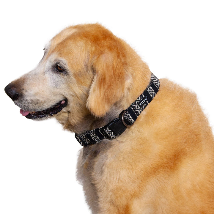 Black White Cotton Jacquard Weave Padded Cotton Fabric Dog Collar