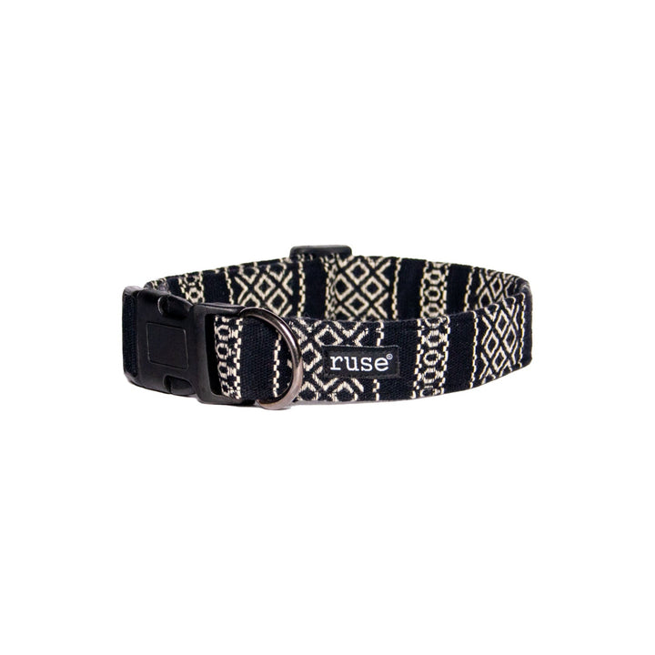 Black White Cotton Jacquard Weave Padded Cotton Fabric Dog Collar