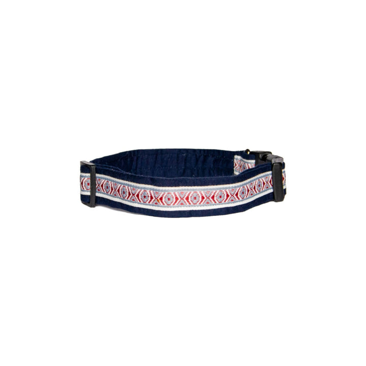 Aztec Weave Cotton Padded Dog Collar
