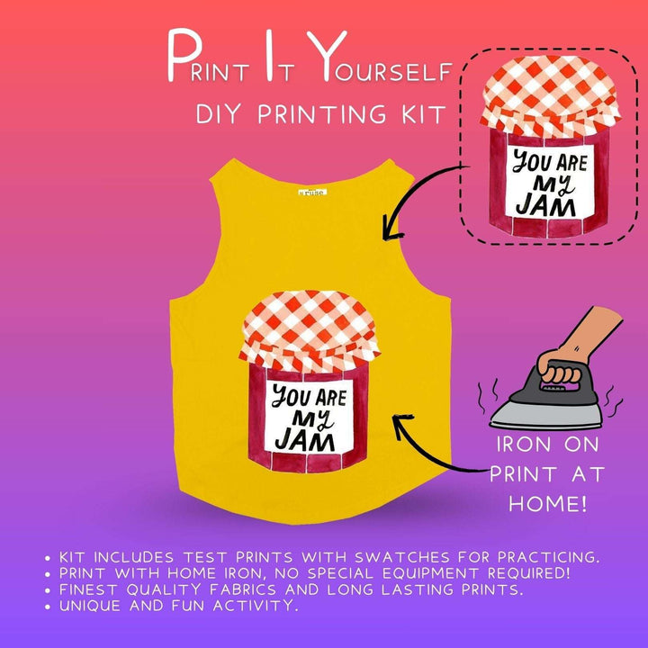 Ruse DIY Print-At-Home Dog T-Shirt (Yellow) – “You Are My Jam”