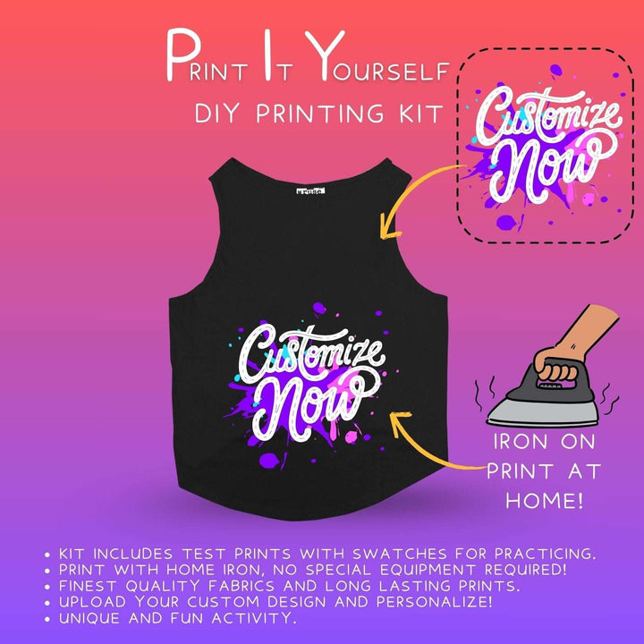 Ruse Customizable DIY Print-At-Home Cotton Dog Tee | Black