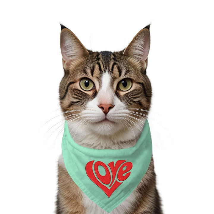 "Love Patch" Printed Cat Bandana with Anti Chafing Elastic