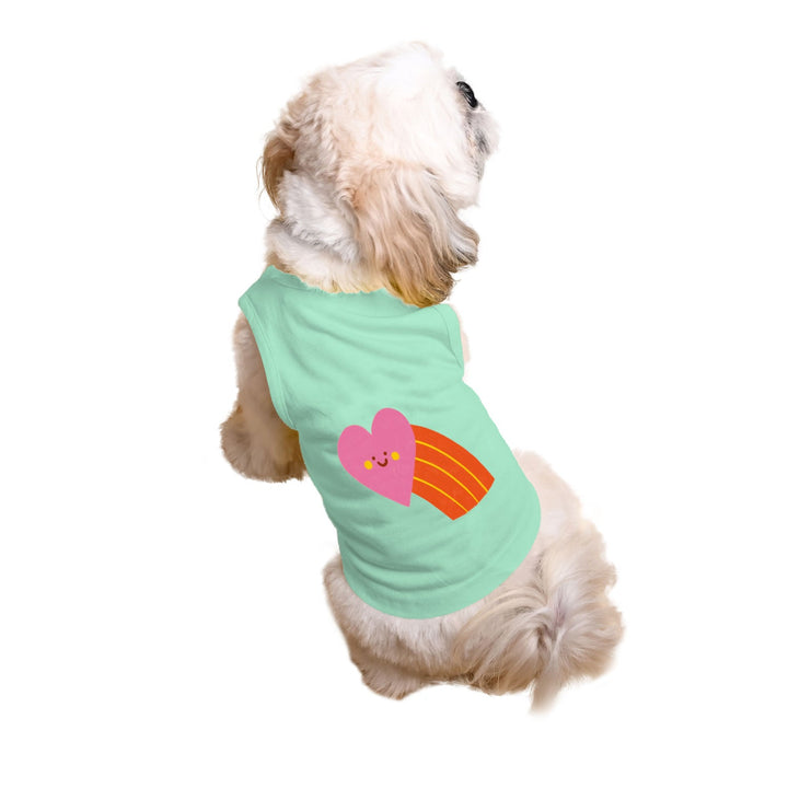"Smiley Heartbow" Printed Tank Dog Tee