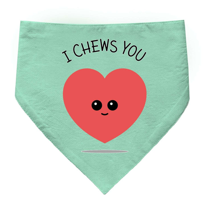 "I Chews You" Printed Cat Bandana with Anti Chafing Elastic