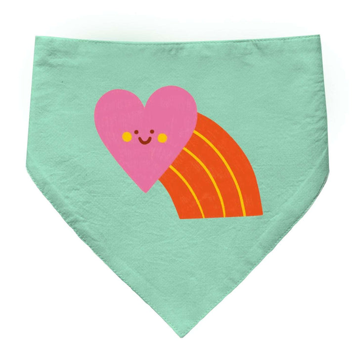 "Smiley Heartbow" Printed Cat Bandana with Anti Chafing Elastic