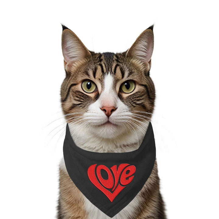 "Love Patch" Printed Cat Bandana with Anti Chafing Elastic
