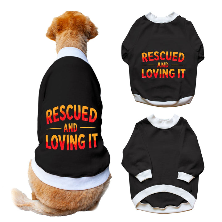 Ruse 'Basics' "Rescued and Loving It" Printed Crew Neck Full Sleeve Sweatshirt For Dogs