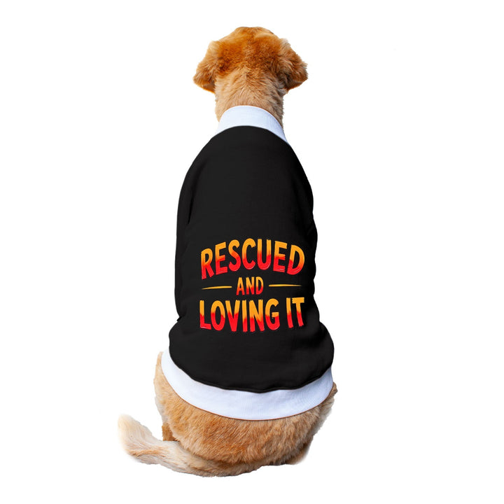 Ruse 'Basics' "Rescued and Loving It" Printed Crew Neck Full Sleeve Sweatshirt For Dogs