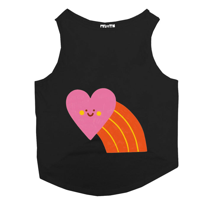 "Smiley Heartbow" Printed Tank Dog Tee