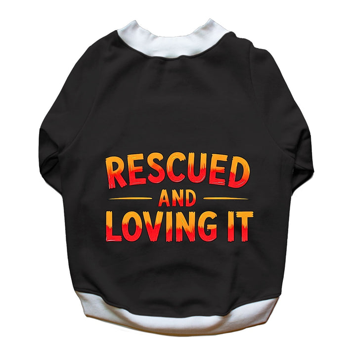 Ruse 'Basics' "Rescued and Loving It" Printed Crew Neck Full Sleeve Sweatshirt For Dogs