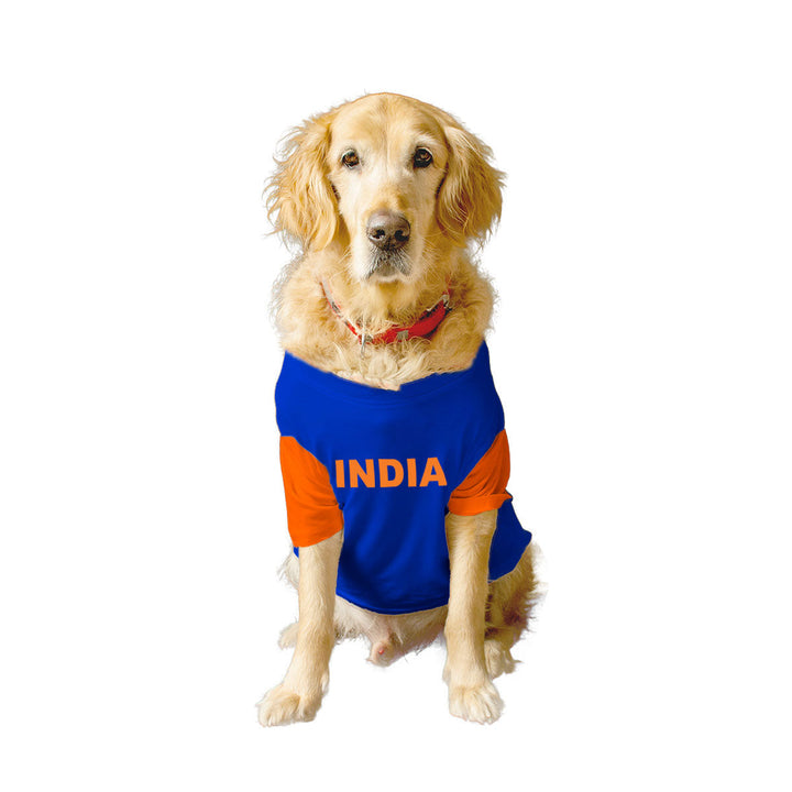 India Cricket 2025-26 Customizable Dog Sports Crew Neck Cricket T-shirt/Jersey Team India With Customizable Dog Name and Jersey Number