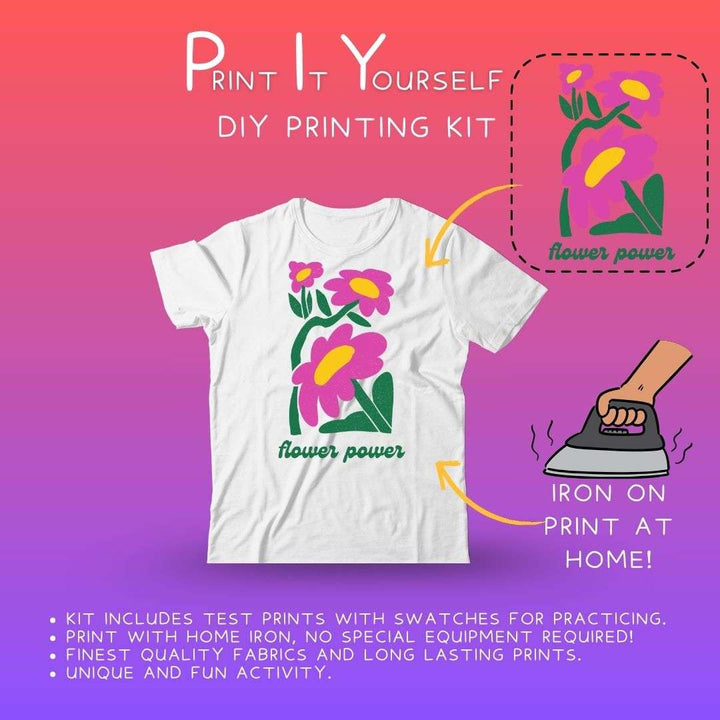 Ruse DIY Print-At-Home Unisex White T-Shirt – “Flower Power”
