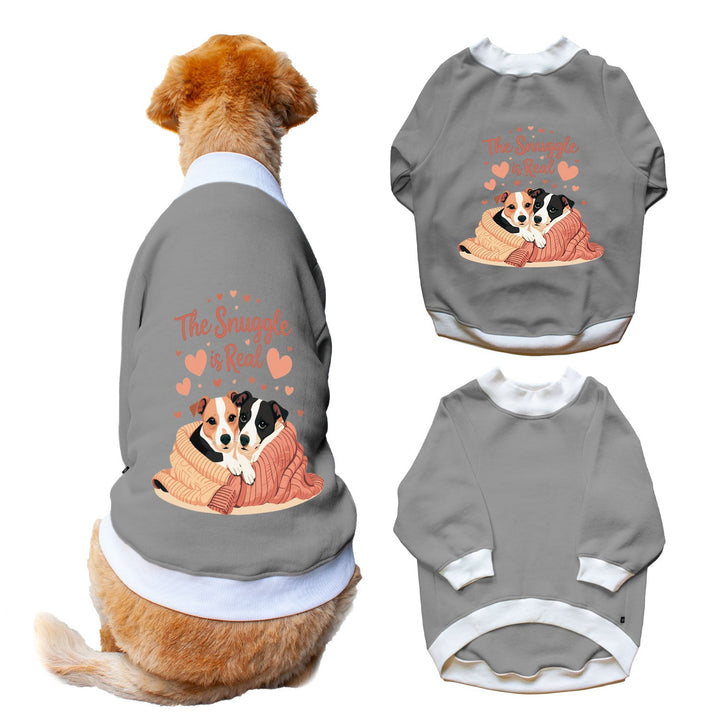 Ruse 'Basics' "The 'Snuggle' is Real" Printed Crew Neck Full Sleeve Sweatshirt For Dogs
