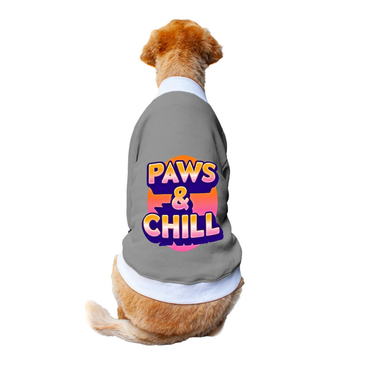 Ruse 'Basics' "Paws and Chill" Printed Crew Neck Full Sleeve Sweatshirt For Dogs
