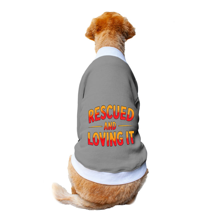 Ruse 'Basics' "Rescued and Loving It" Printed Crew Neck Full Sleeve Sweatshirt For Dogs