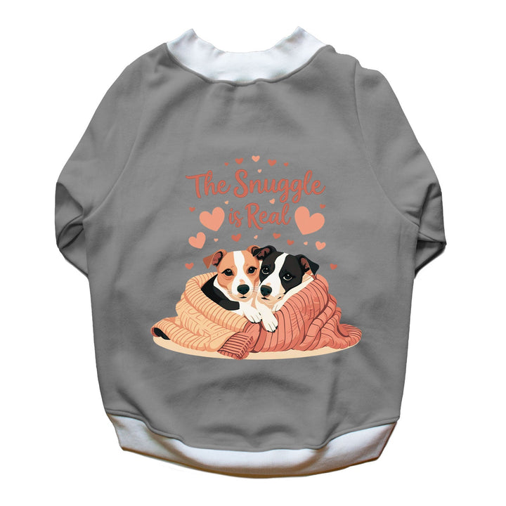 Ruse 'Basics' "The 'Snuggle' is Real" Printed Crew Neck Full Sleeve Sweatshirt For Dogs