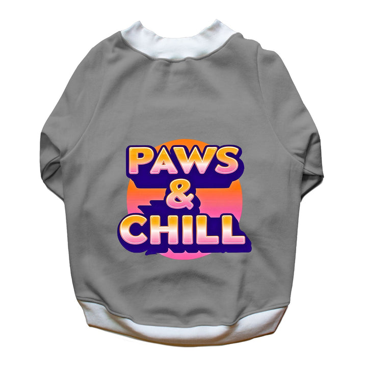 Ruse 'Basics' "Paws and Chill" Printed Crew Neck Full Sleeve Sweatshirt For Dogs