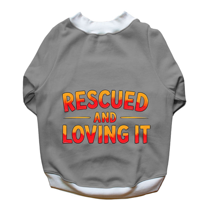 Ruse 'Basics' "Rescued and Loving It" Printed Crew Neck Full Sleeve Sweatshirt For Dogs