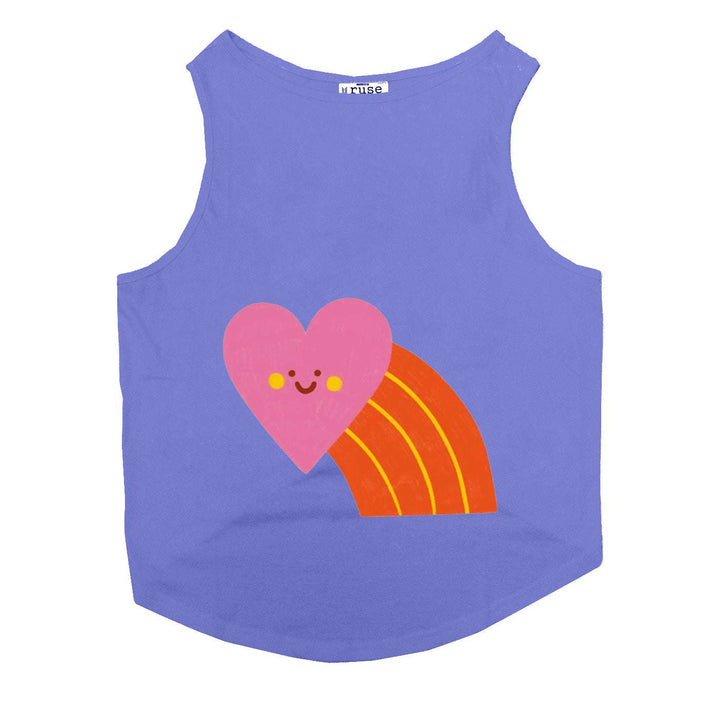 "Smiley Heartbow" Printed Tank Cat Tee