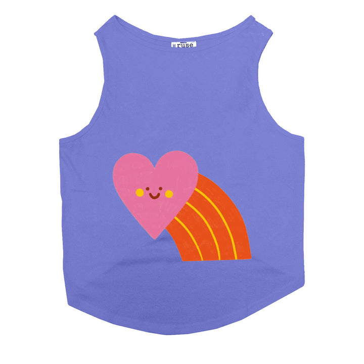 "Smiley Heartbow" Printed Tank Dog Tee