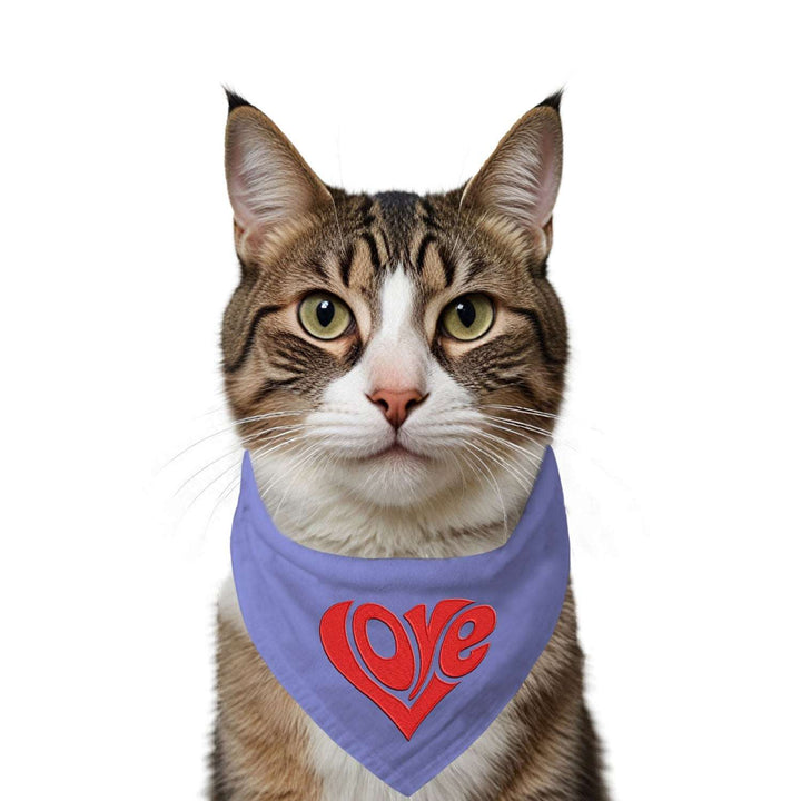 "Love Patch" Printed Cat Bandana with Anti Chafing Elastic