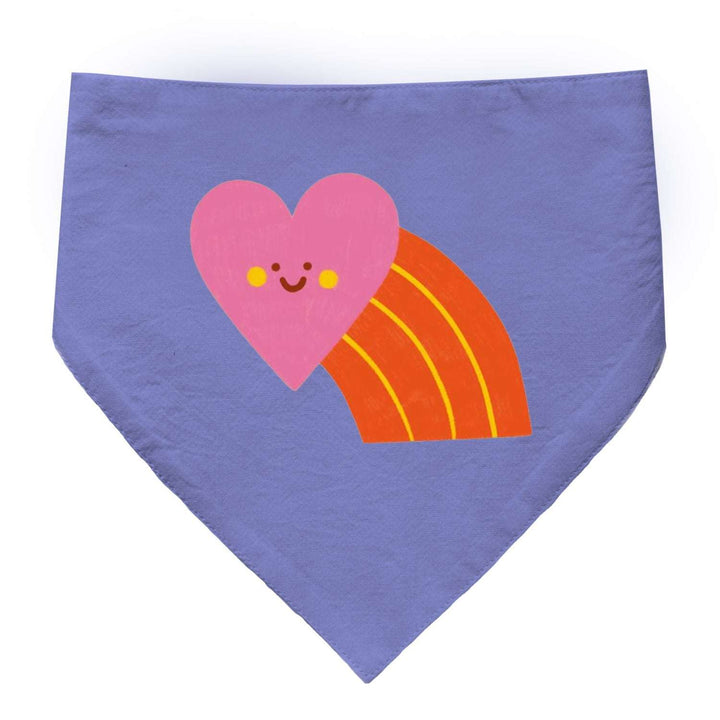 "Smiley Heartbow" Printed Cat Bandana with Anti Chafing Elastic