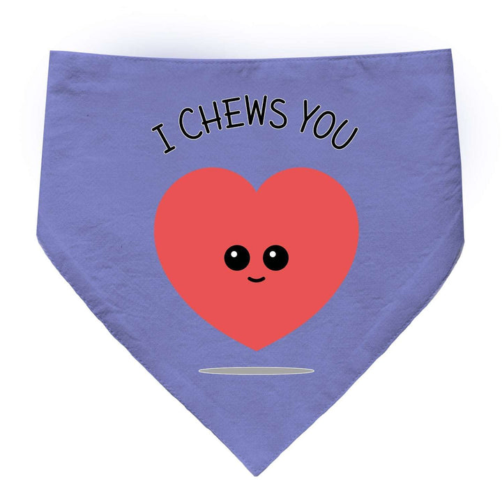 "I Chews You" Printed Cat Bandana with Anti Chafing Elastic