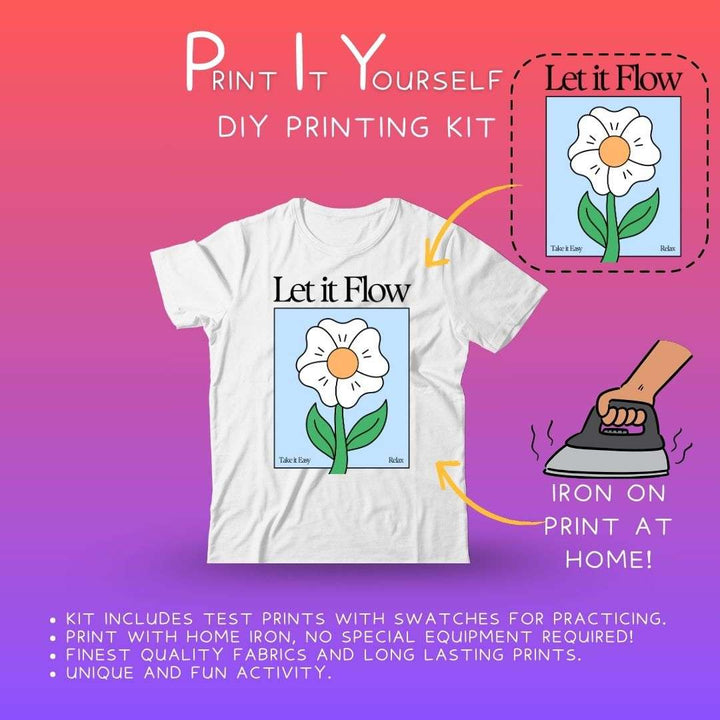 Ruse DIY Print-At-Home Unisex White T-Shirt – “Let It Flow”