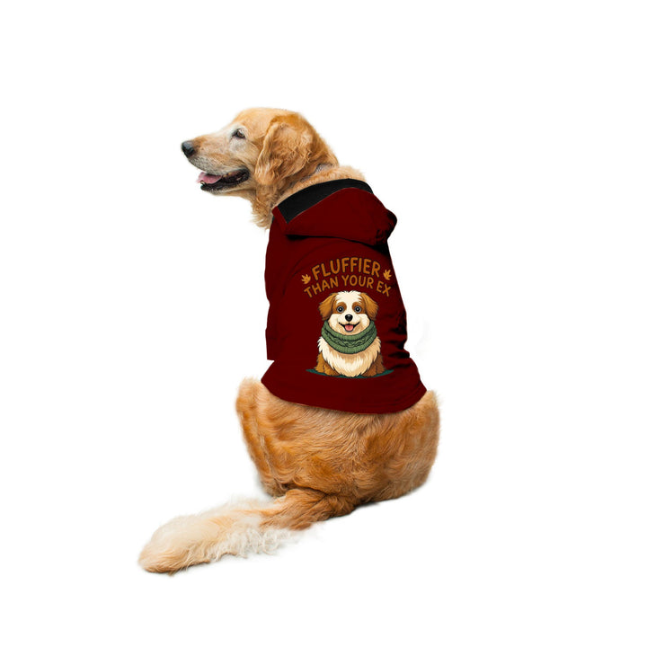 "Fluffier Than Your Ex" Printed Dog Hoodie Jacket