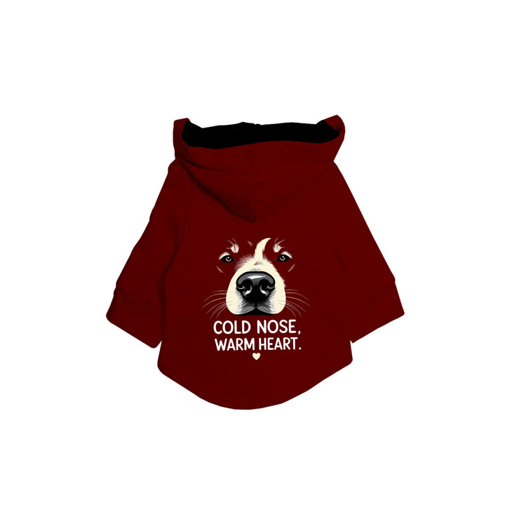 "Cold Nose, Warm Heart" Printed Dog Hoodie Jacket