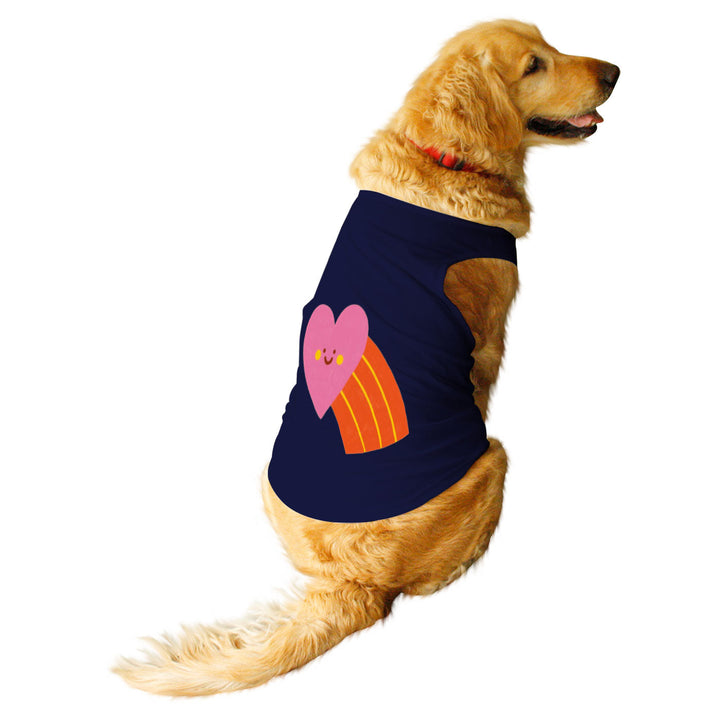 "Smiley Heartbow" Printed Tank Dog Tee