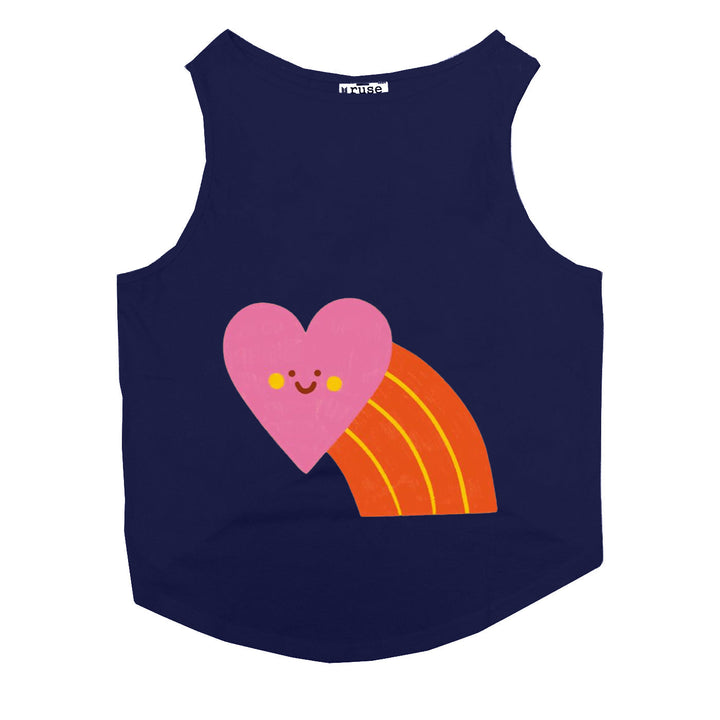 "Smiley Heartbow" Printed Tank Dog Tee