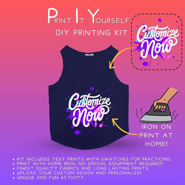 Ruse Customizable DIY Print-At-Home Cotton Dog Tee | Navy