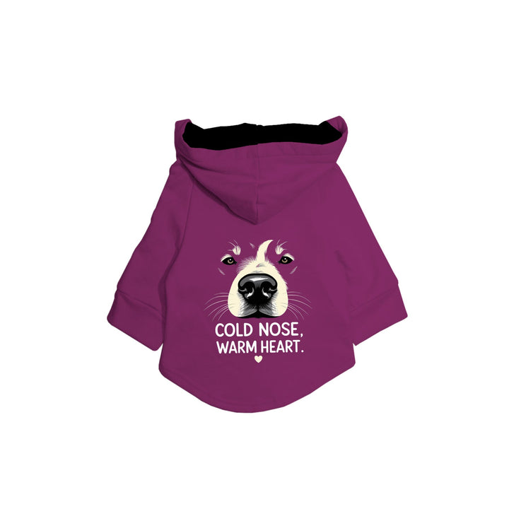 "Cold Nose, Warm Heart" Printed Dog Hoodie Jacket