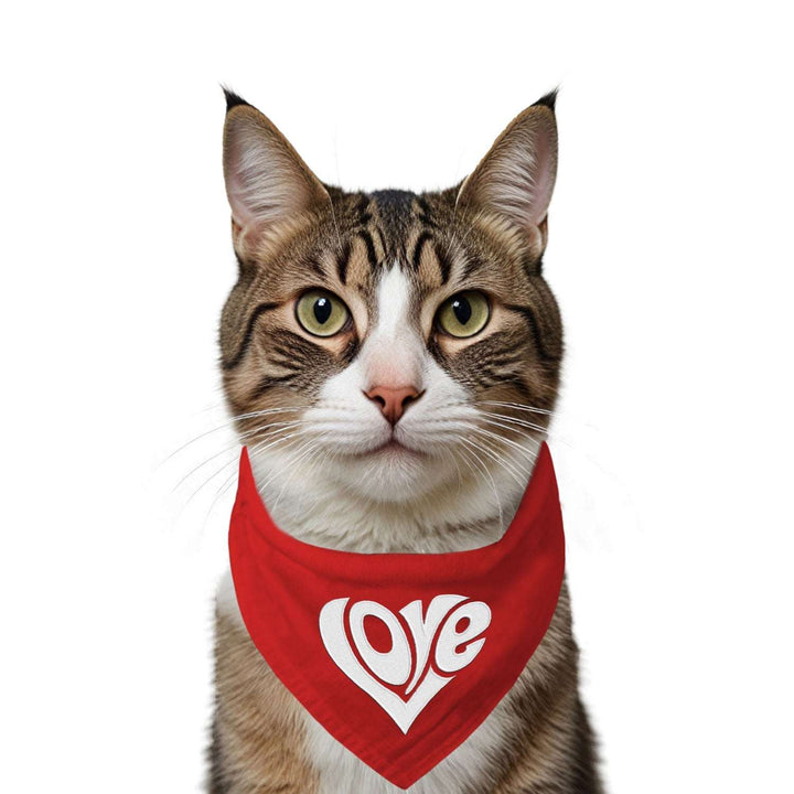 "Love Patch" Printed Cat Bandana with Anti Chafing Elastic