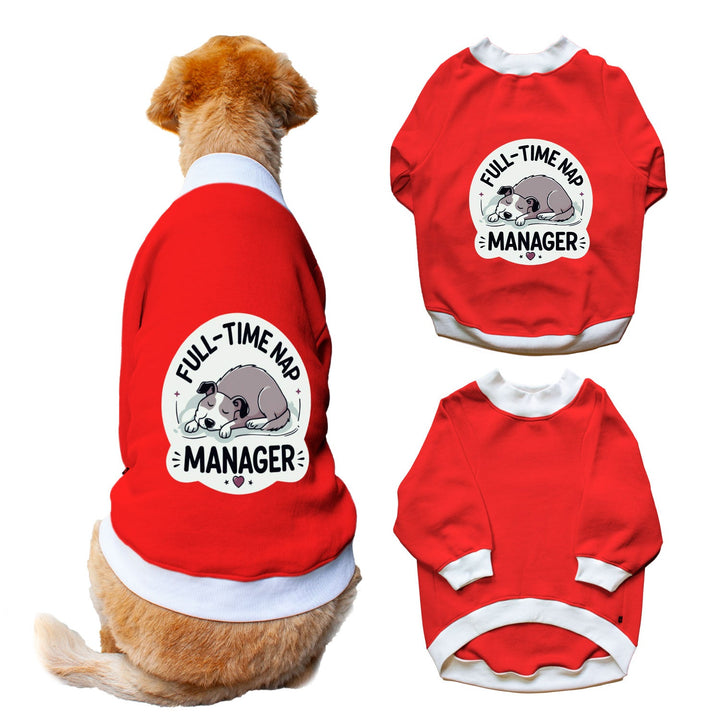 Ruse 'Basics' "Nap Manager" Printed Crew Neck Full Sleeve Sweatshirt For Dogs