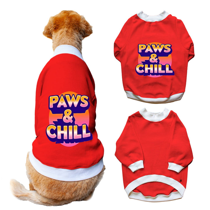Ruse 'Basics' "Paws and Chill" Printed Crew Neck Full Sleeve Sweatshirt For Dogs