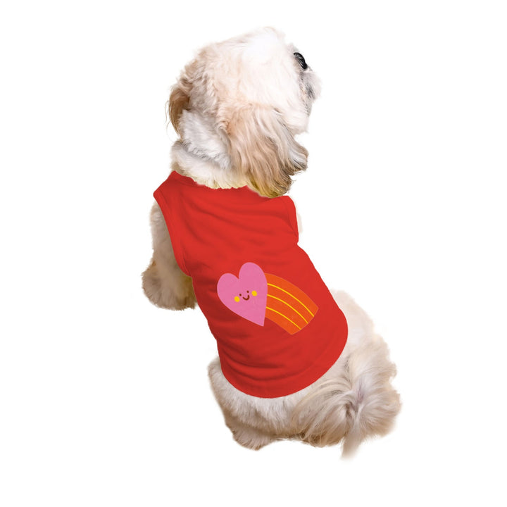 "Smiley Heartbow" Printed Tank Dog Tee