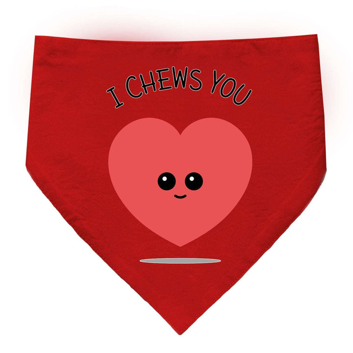 "I Chews You" Printed Cat Bandana with Anti Chafing Elastic
