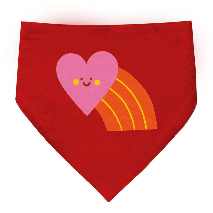 "Smiley Heartbow" Printed Cat Bandana with Anti Chafing Elastic