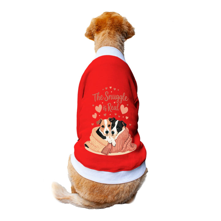 Ruse 'Basics' "The 'Snuggle' is Real" Printed Crew Neck Full Sleeve Sweatshirt For Dogs
