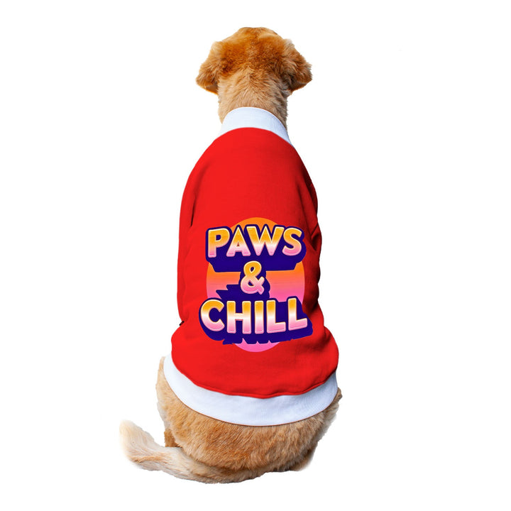 Ruse 'Basics' "Paws and Chill" Printed Crew Neck Full Sleeve Sweatshirt For Dogs