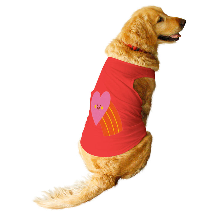 "Smiley Heartbow" Printed Tank Dog Tee