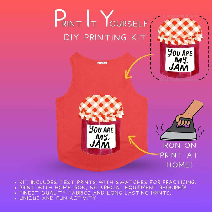 Ruse DIY Print-At-Home Dog T-Shirt (Red) – “You Are My Jam”
