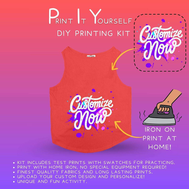Ruse Customizable DIY Print-At-Home Cotton Dog Tee | Red