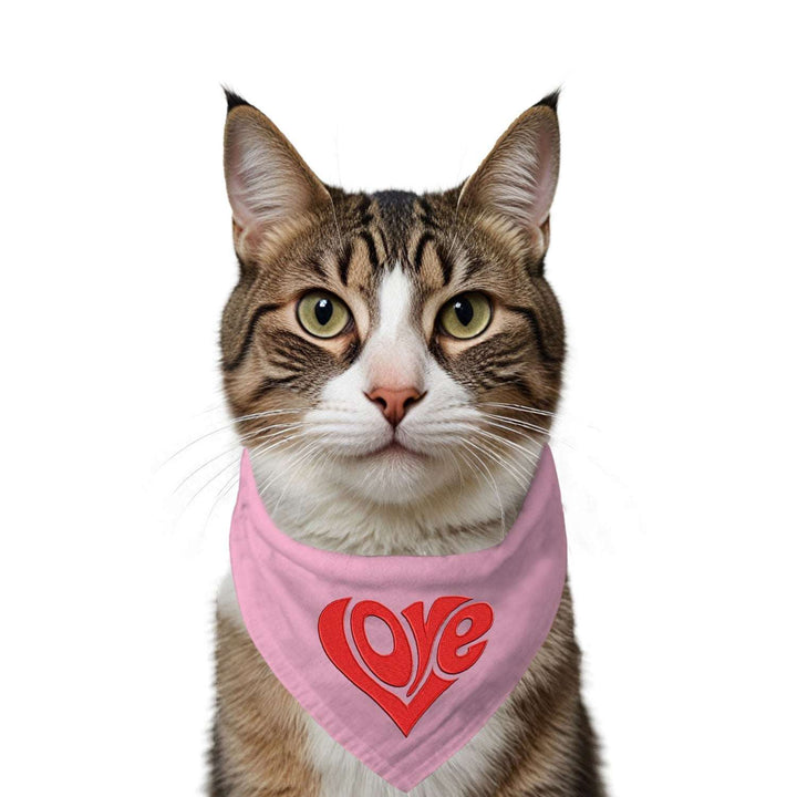 "Love Patch" Printed Cat Bandana with Anti Chafing Elastic
