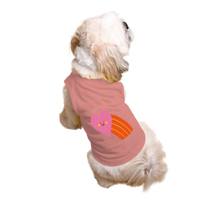 "Smiley Heartbow" Printed Tank Dog Tee