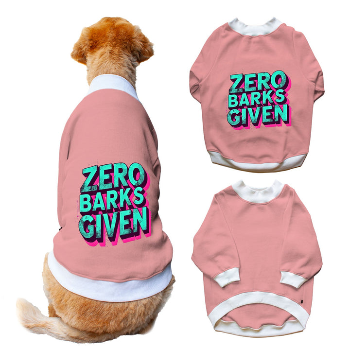 Ruse 'Basics' "Zero Barks Given" Printed Crew Neck Full Sleeve Sweatshirt For Dogs