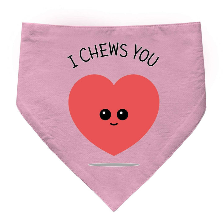 "I Chews You" Printed Cat Bandana with Anti Chafing Elastic