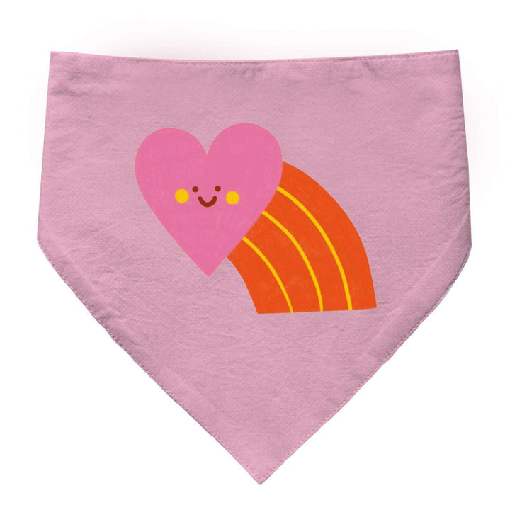 "Smiley Heartbow" Printed Cat Bandana with Anti Chafing Elastic